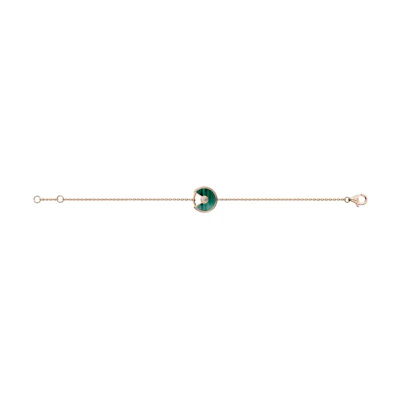 (Women) Cartier Amulette de Cartier XS Bracelet 18K Rose Gold with Malachite Charm for Women. B6047117