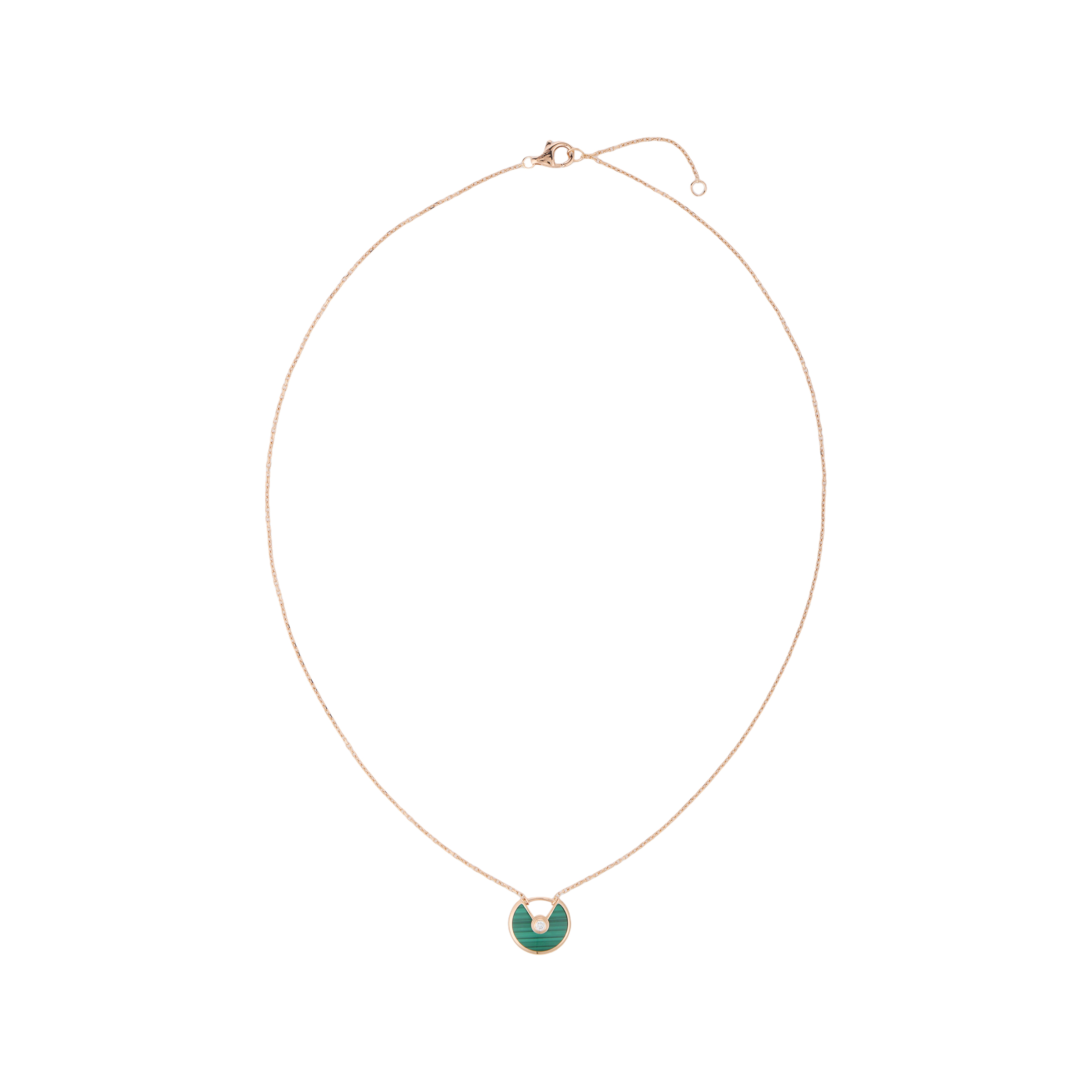 (Women) Cartier Amulette de Green Pendant Necklace Rose Gold 18K for Women. B7224550