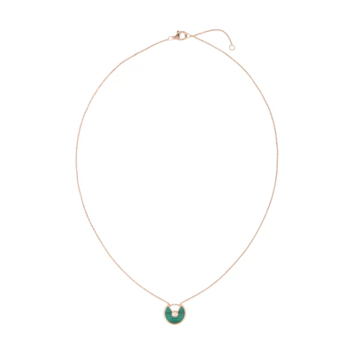 (Women) Cartier Amulette de Green Pendant Necklace Rose Gold 18K for Women. B7224550