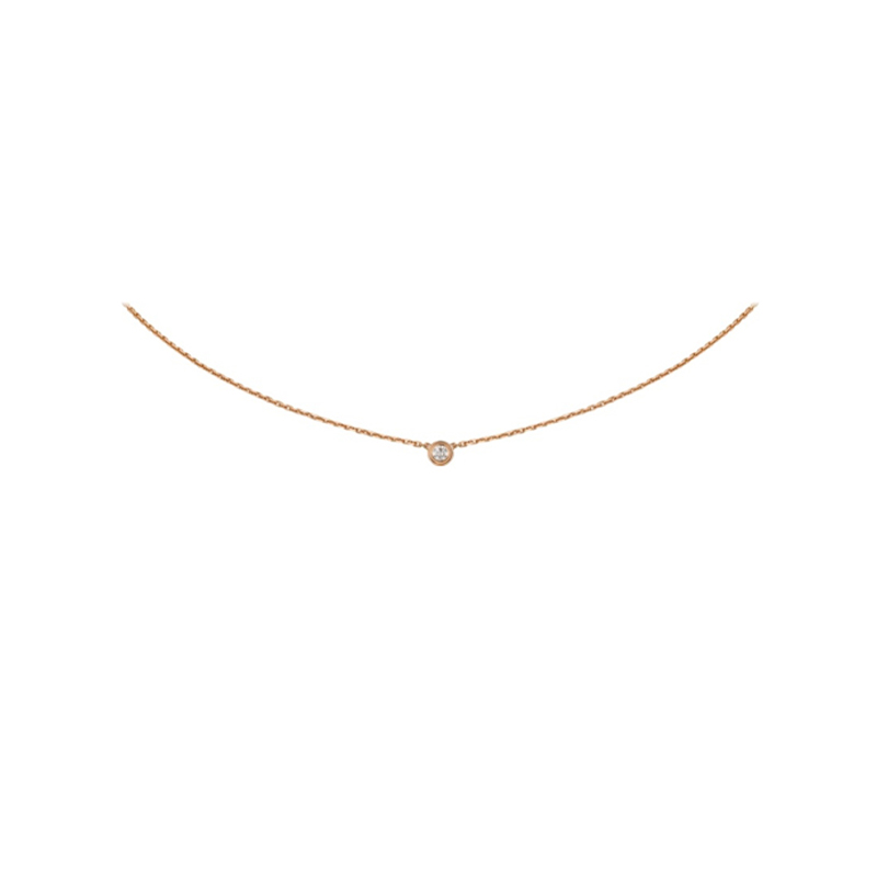 (Women) Cartier d'Amour Diamants Légers XS Necklace 18k Rose Gold Elegant & Sweet. B7224516