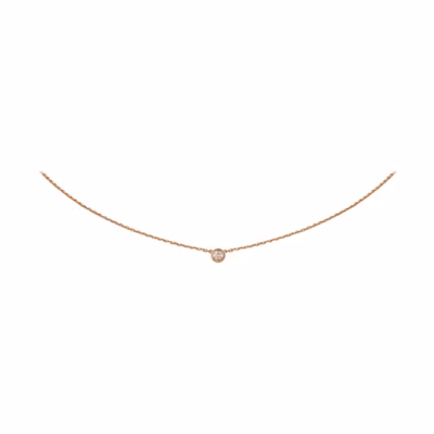 (Women) Cartier d'Amour Diamants Légers XS Necklace 18k Rose Gold Elegant & Sweet. B7224516