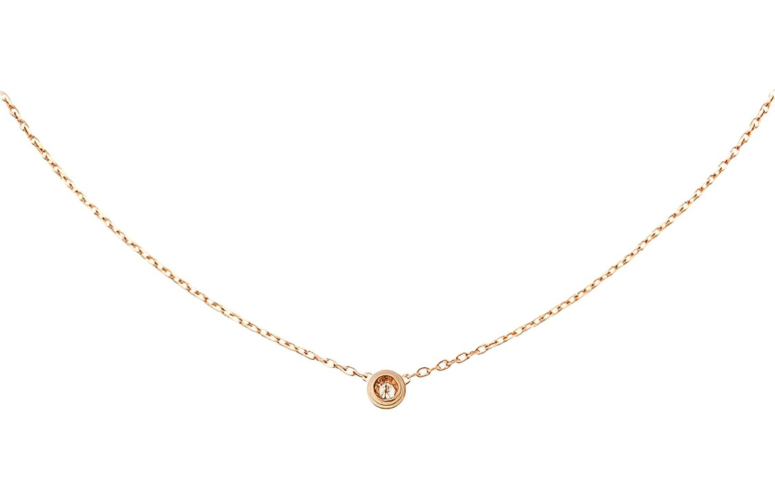Lookbook (W) 까르띠에 다무르 다이아몬드 XS 목걸이 18k 로즈 골드 우아하고 세련된 디자인. B7224516