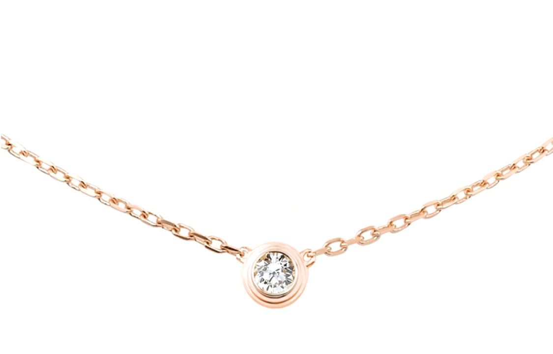 Purchase (W) 까르띠에 다무르 심플 다이아몬드 18K 로즈 골드 여성 목걸이 B7215600
