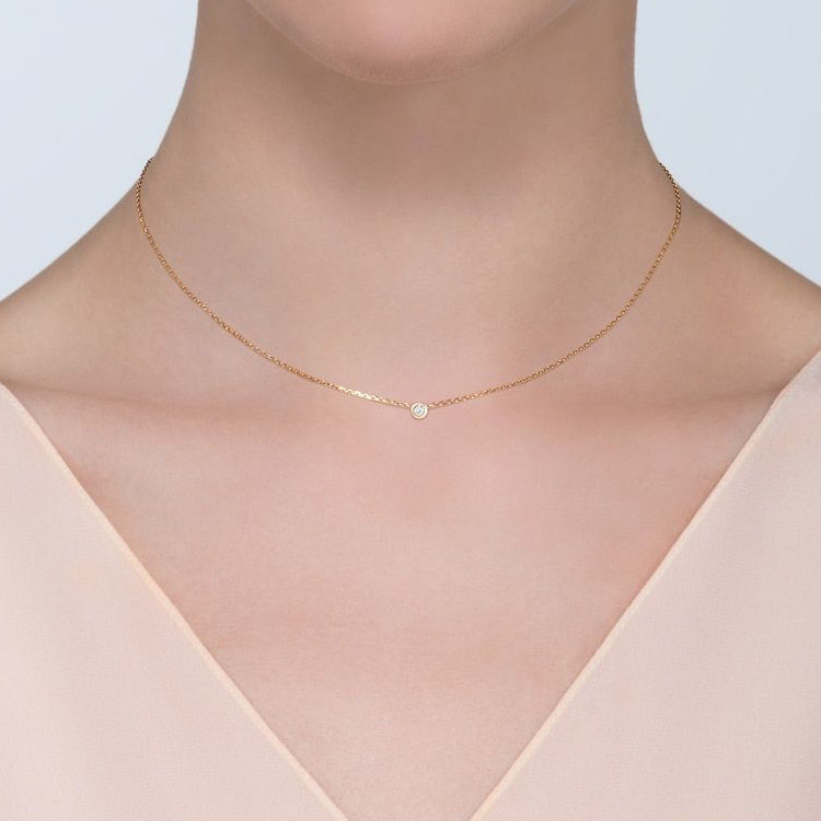 Sizing (W) 까르띠에 댐루르 18K 골드 싱글 다이아몬드 목걸이 여성용 - 골드 B7224517