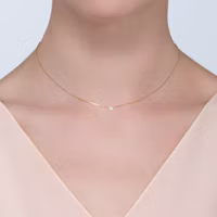 Sizing (W) Cartier d''Amour 單鑽18K黃金項鍊 女款 - 黃金 B7224517
