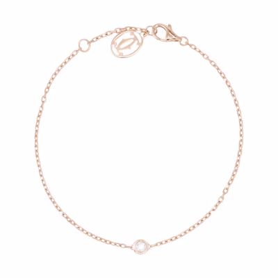 (Women) Cartier Diamants Légers 18K Rose Gold Diamond Bracelet for Women. B6063017