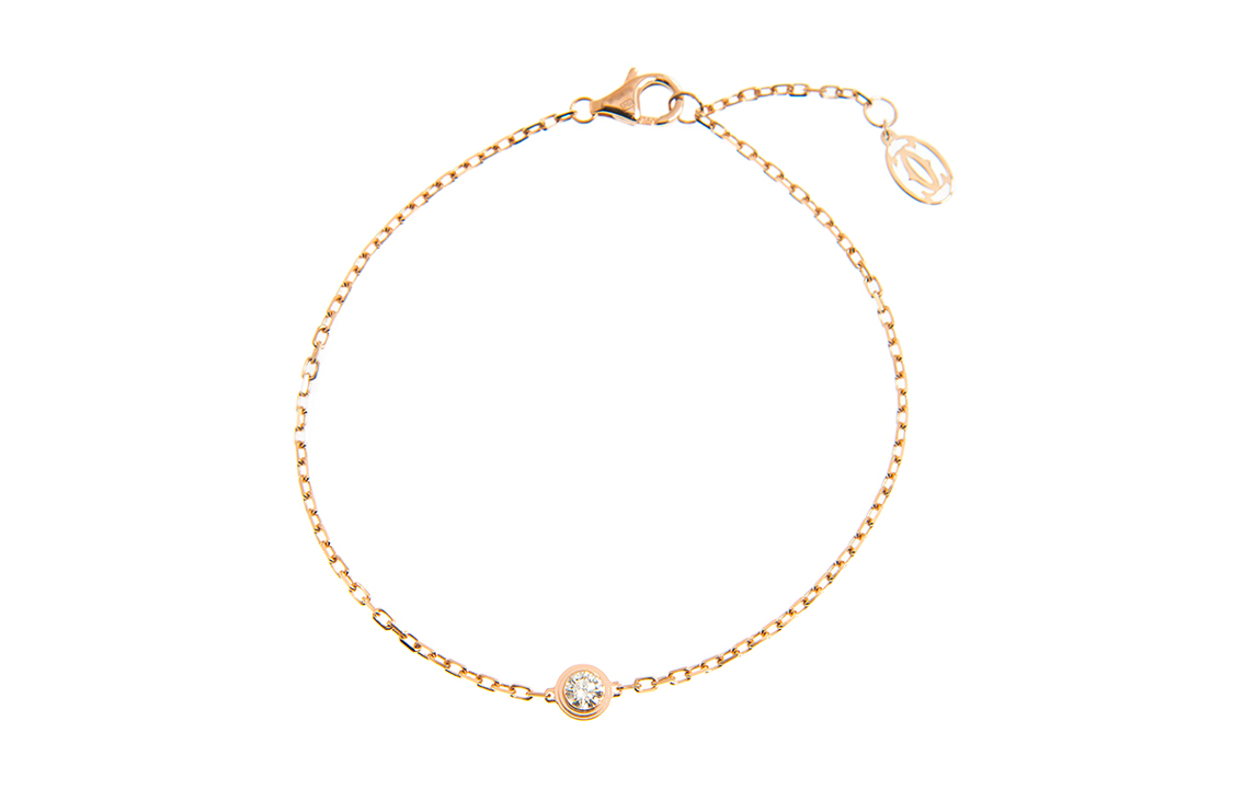 Lookbook (W) Cartier Diamants Légers 18K玫瑰金鑽石手鏈女士專用。 B6063017