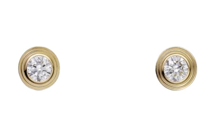(Women) Cartier Diamants Légers Single Diamond 18K Gold Earrings for Women. B8301215