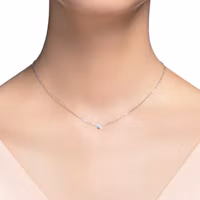 Sizing (W) Cartier Diamants Légers XS 18K白金單鑽項鍊女款 B7224515