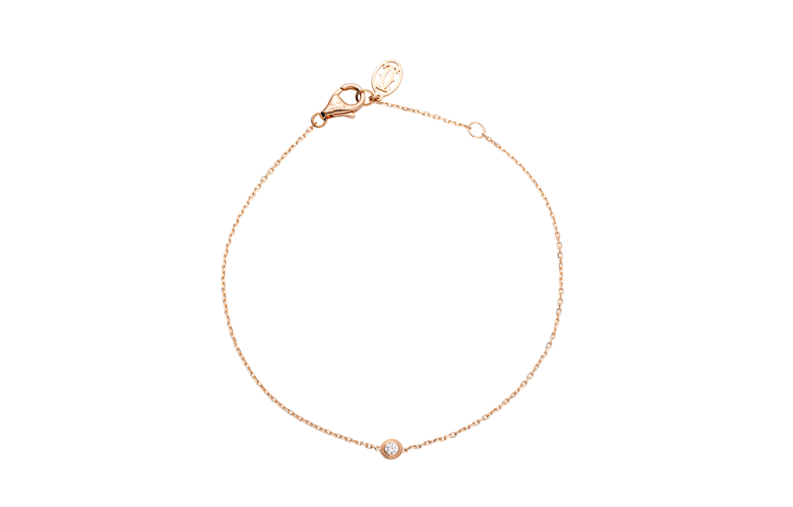 Cheap (W) Cartier Gelang Diamants Légers XS Emas Rose 18K dengan Berlian untuk Wanita. B6045717