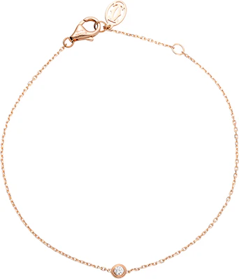 (W) Cartier Gelang Diamants Légers XS Emas Rose 18K dengan Berlian untuk Wanita. B6045717 2