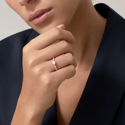 (W) Cartier Etincelle 18K玫瑰金鑽石戒指 女款 - 玫瑰金色 CR84216755 1