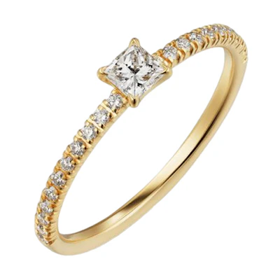 (Women) Cartier Etincelle Diamond Ring 18K Gold Round Cut Gold B4232900