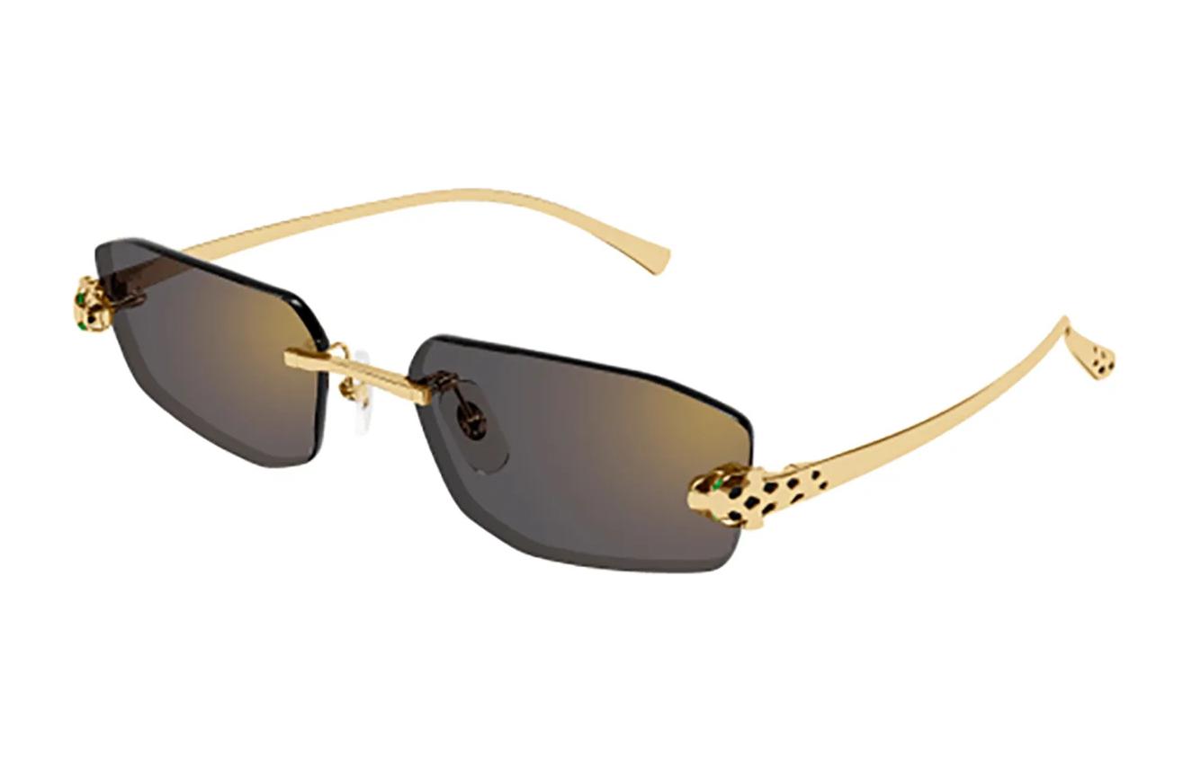 (Women) Cartier Gold Irregular Shaped Sunglasses for Women CT0474S001 圖 3