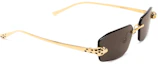Shop (W) Kacamata Hitam Emas Cartier Bentuk Unik untuk Wanita CT0474S001