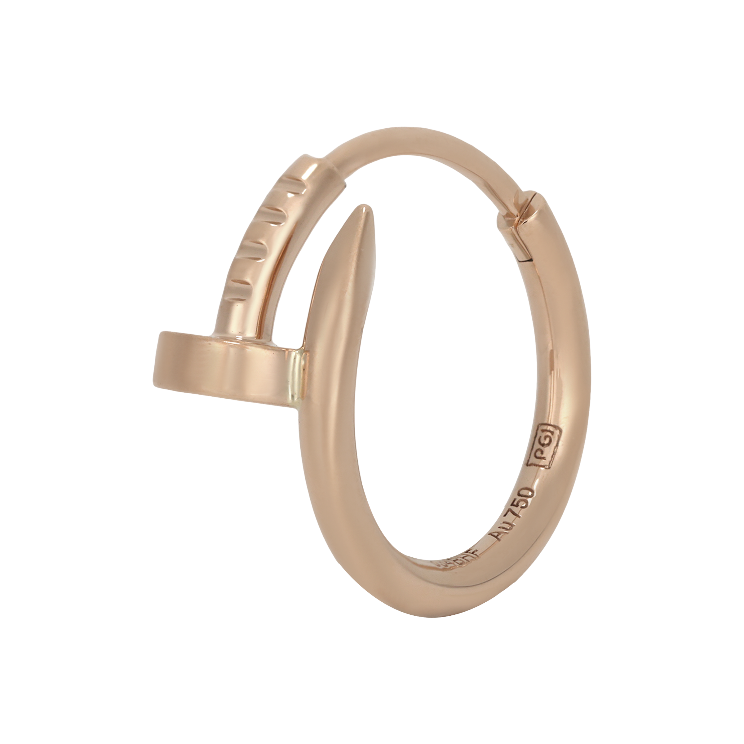(Women) Cartier Juste Un Clou 18K Rose Gold Nail Design  Earring B8301491