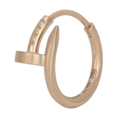(Women) Cartier Juste Un Clou 18K Rose Gold Nail Design Earring B8301491