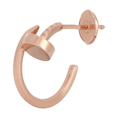 (Women) Cartier Juste un Clou 18K Rose Gold Nail Hoop Earrings for Women. B8301234