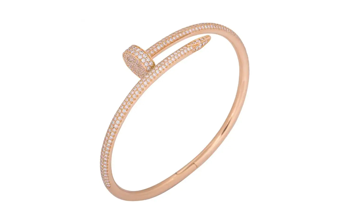 (Women) Cartier Juste un Clou 18K Rose Gold Pave Diamond Bracelet for Women N6702100 圖 2