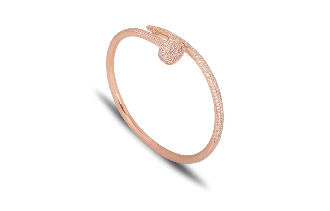 (Women) Cartier Juste un Clou 18K Rose Gold Pave Diamond Bracelet for Women N6702100 圖 3