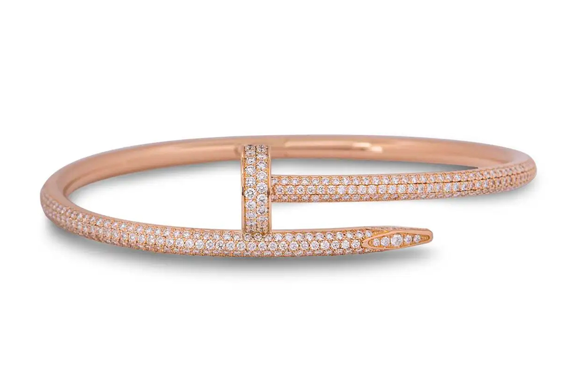 (Women) Cartier Juste un Clou 18K Rose Gold Pave Diamond Bracelet for Women N6702100 圖 4