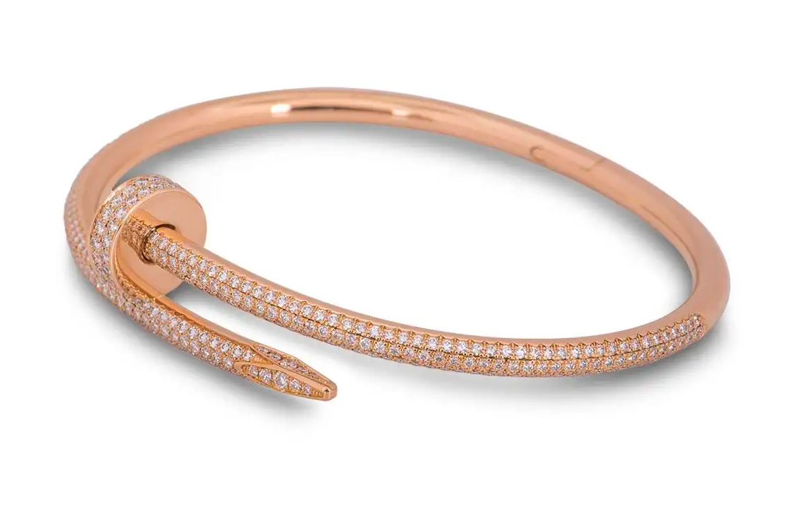 (Women) Cartier Juste un Clou 18K Rose Gold Pave Diamond Bracelet for Women N6702100 圖 5