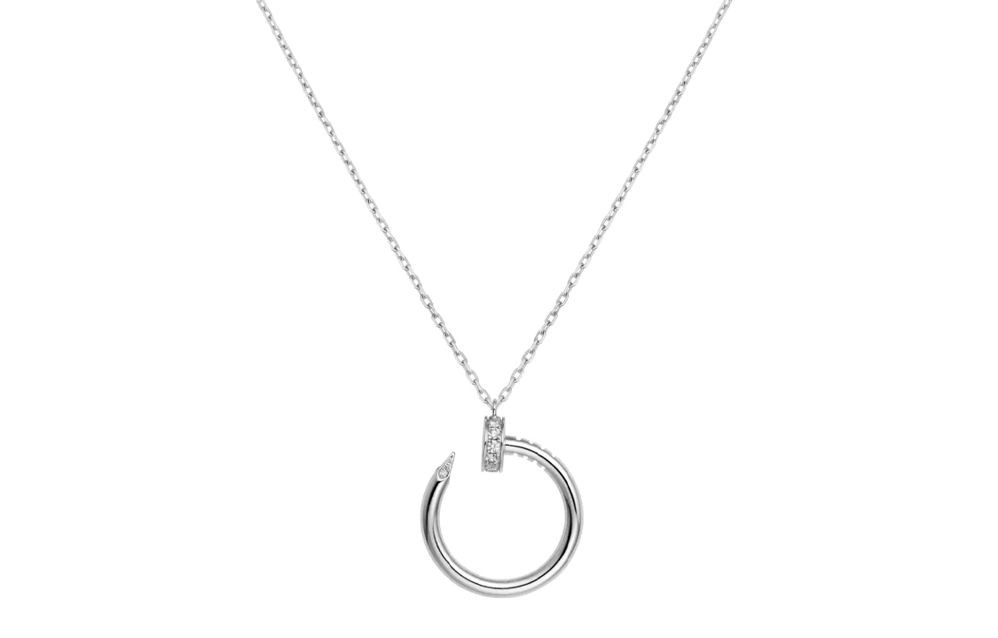 Order (W) 까르띠에 저스트 앵 클루 다이아몬드 18K 화이트 골드 여성용 목걸이. B7224514