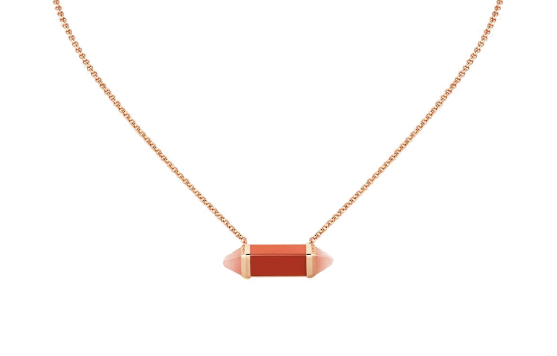 Lookbook (W) 까르띠에 베를링고 레드 카니얼리언 여성용 목걸이. B7224854