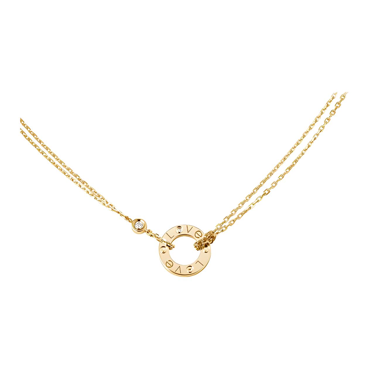 (Women) Cartier LOVE 18K Gold Necklace for Women - Trendy and Elegant Gold Chain. B7219500