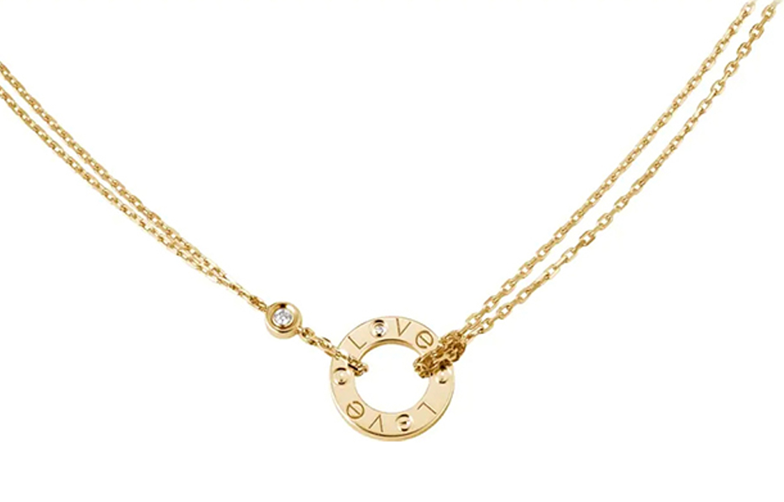 Order (W) 까르띠에 러브 18K 골드 여성 네크리스 - 트렌디하고 우아한 골드 체인. B7219500