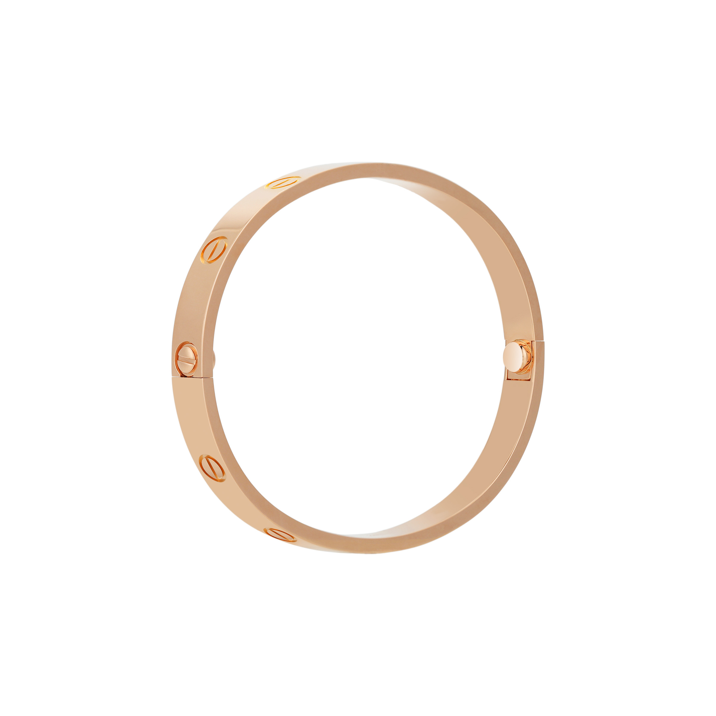 (Women) Cartier LOVE 18K Rose Gold Wide Bracelet with Screw Design for Women. B6035617