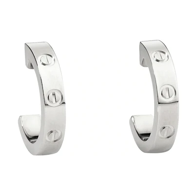(Women) Cartier Love 18K White Gold Earrings Silver White B8028900