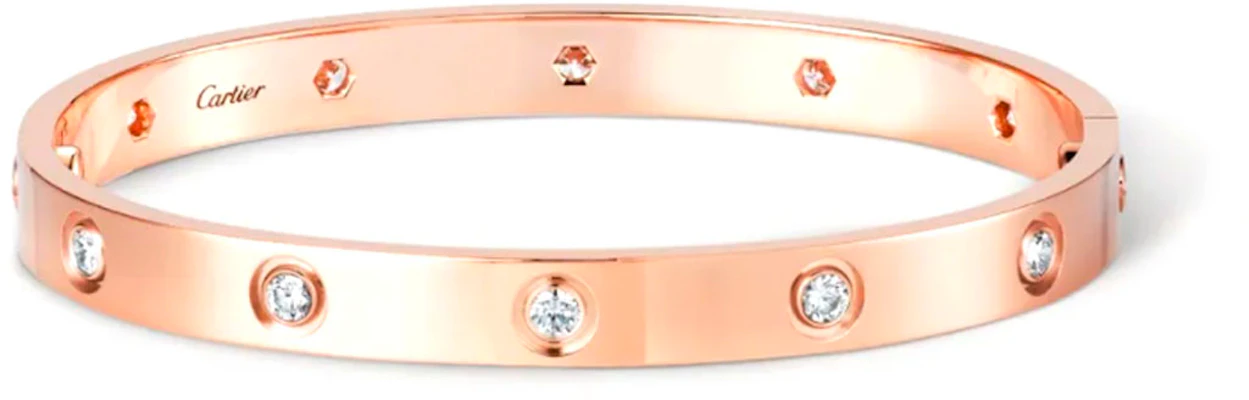 (W) 卡地亞LOVE手鐲18K玫瑰金鑲10顆鑽石全圈設計 B6040617,B6070217 Lookbook (W) 卡地亞LOVE手鐲18K玫瑰金鑲10顆鑽石全圈設計 B6040617,B6070217