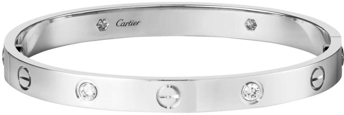 (W) Cartier LOVE 手鐲 18K白金四鑽寬版 女款 B6035817 Details for (W) Cartier LOVE 手鐲 18K白金四鑽寬版 女款 B6035817