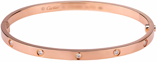 Cheap (W) Cartier 愛戀手鐲 小款 18K玫瑰金 3.65mm 10顆鑽石 B6047917