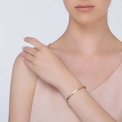 (W) 卡地亞LOVE小型手環纖細版18K玫瑰金女用 B6047300 3