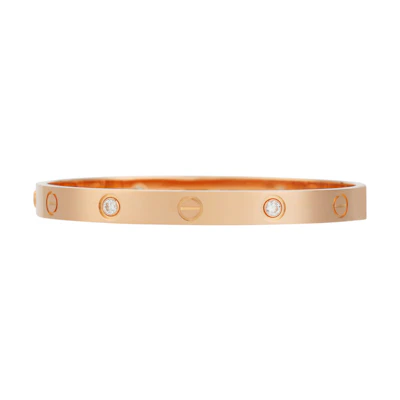 (Women) Cartier LOVE Diamond Logo 18K Rose Gold Bracelet for Women Rose Gold. CRB6069916