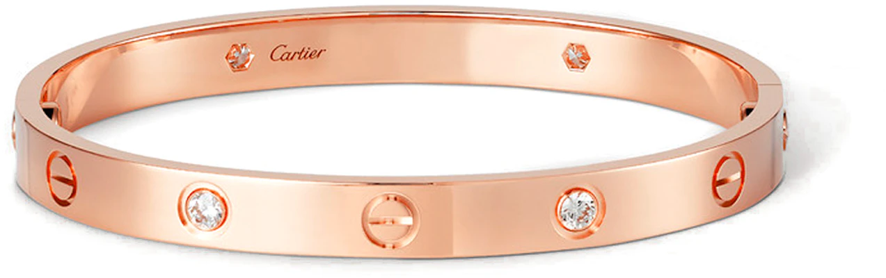 (W) Gelang Cartier LOVE Berlian Logo 18K Emas Rose untuk Wanita Emas Mawar. CRB6069916 Lookbook (W) Gelang Cartier LOVE Berlian Logo 18K Emas Rose untuk Wanita Emas Mawar. CRB6069916