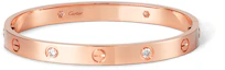Purchase (W) Gelang Cartier LOVE Berlian Logo 18K Emas Rose untuk Wanita Emas Mawar. CRB6069916