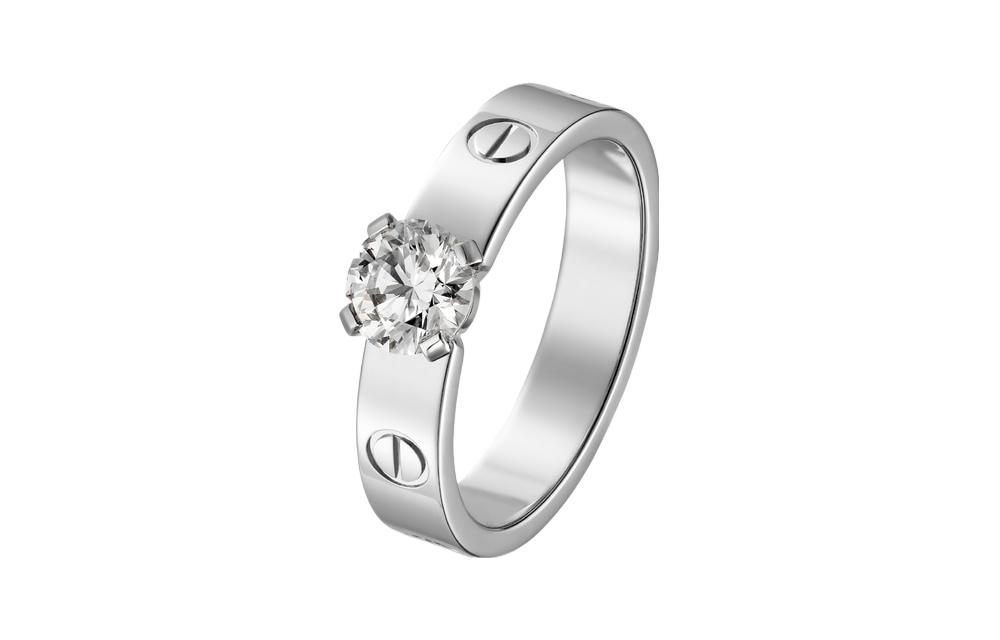 (Women) Cartier Love Diamond Ring 18K White Gold Logo Design Silver  Ring N4723700 圖 2
