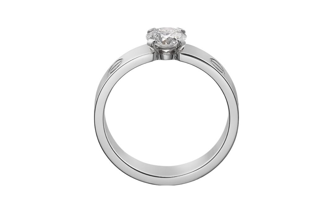 (Women) Cartier Love Diamond Ring 18K White Gold Logo Design Silver  Ring N4723700 圖 3