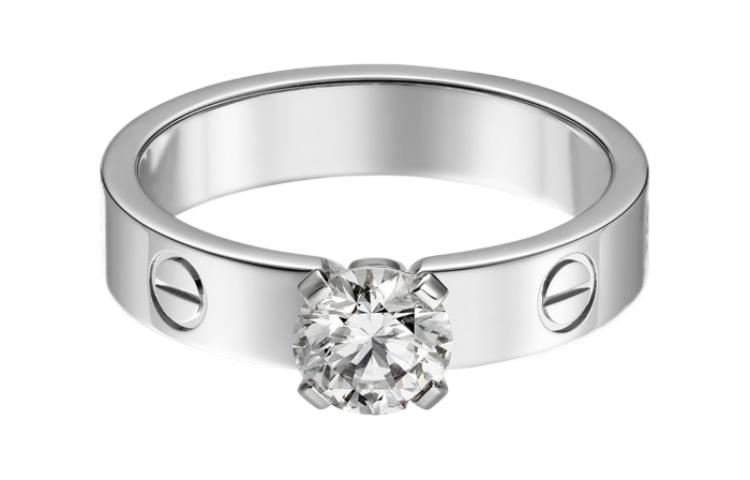 (Women) Cartier Love Diamond Ring 18K White Gold Logo Design Silver  Ring N4723700 圖 4