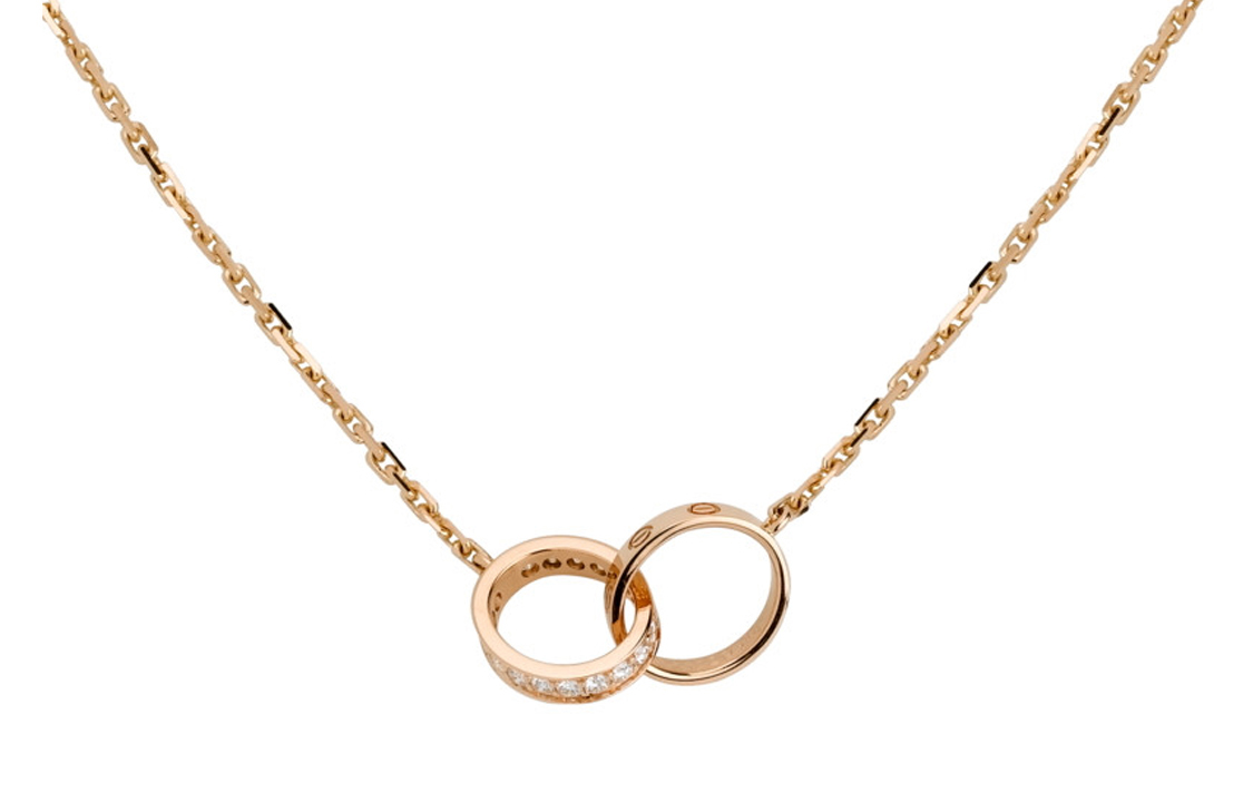 Cheap (W) 까르띠에 러브 목걸이 18k 로즈 골드 패션 주얼리 B7013900