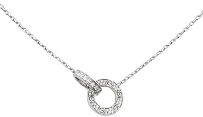 (W) 까르띠에 러브 네크리스 클래식 18K 화이트 골드 여성용 목걸이. B7216300 Shop (W) 까르띠에 러브 네크리스 클래식 18K 화이트 골드 여성용 목걸이. B7216300