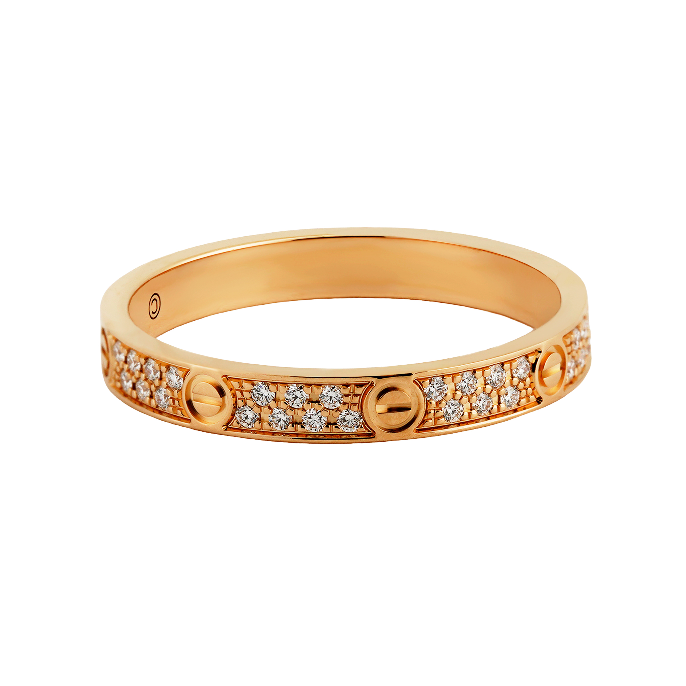 (Women) Cartier Love Ring Diamond 18K Rose Gold  Rose Gold Ring. B42181