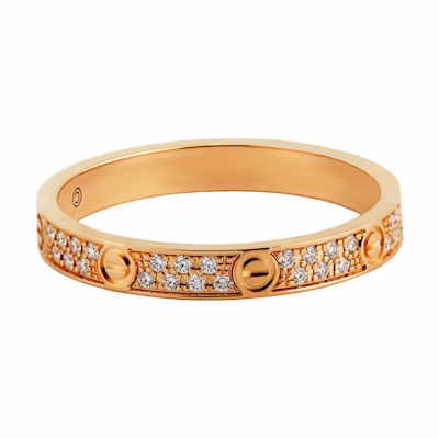 (Women) Cartier Love Ring Diamond 18K Rose Gold Rose Gold Ring. B42181