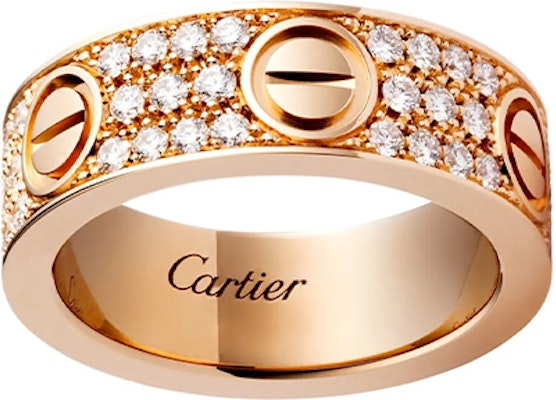 (W) 卡地亞 LOVE 戒指 玫瑰金 18K 滿鑽 6.5mm 珠寶 B4087600 Purchase (W) 卡地亞 LOVE 戒指 玫瑰金 18K 滿鑽 6.5mm 珠寶 B4087600