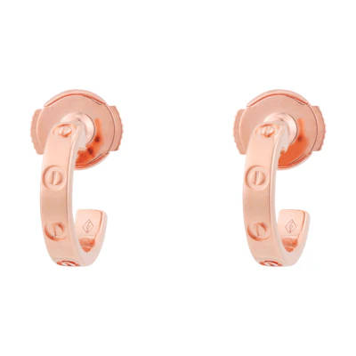 (Women) Cartier LOVE Series 18K Rose Gold Earrings for Women - Rose Gold Color. CRB8029000