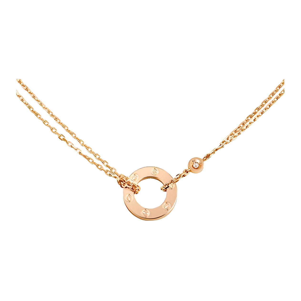 (Women) Cartier LOVE Series 18K Rose Gold Necklace for Women - Elegant & Casual. Bq205378
