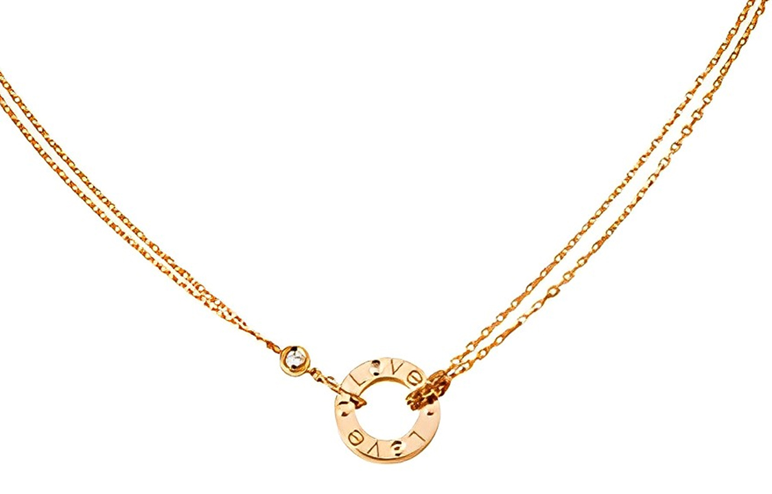 Cheap (W) 卡地亚LOVE系列18K玫瑰金项链女款-玫瑰金色。 B7224509
